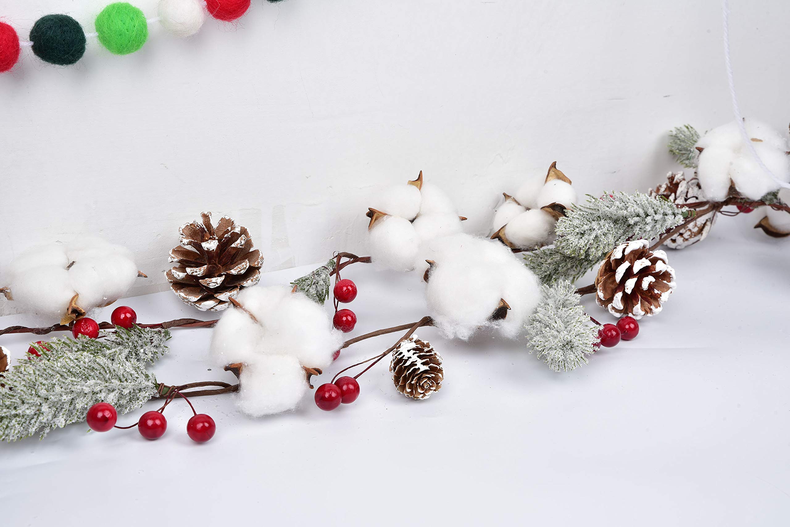 Amazon.co.jp: LSKY 5フィート クリスマスガーランド レッドベリー